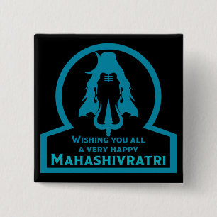 Badge Carré 5 Cm Maha Shivratri - Happy Maha Shivratri Co à deux to