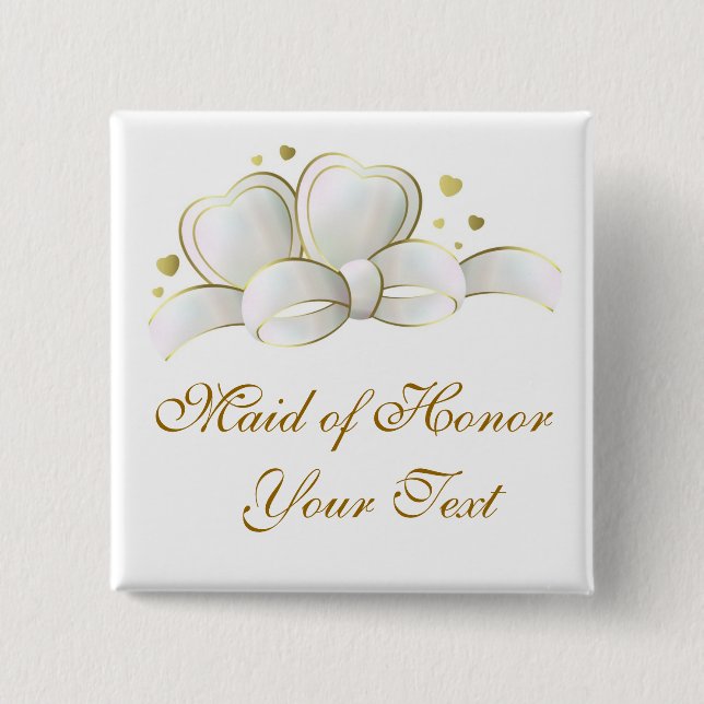 Badge Carré 5 Cm Maid of Honor Pin (Devant)