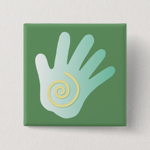 Badge Carré 5 Cm Main de guérison
