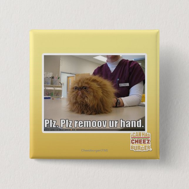 Badge Carré 5 Cm Main d'ur de remoov de PLZ (Devant)