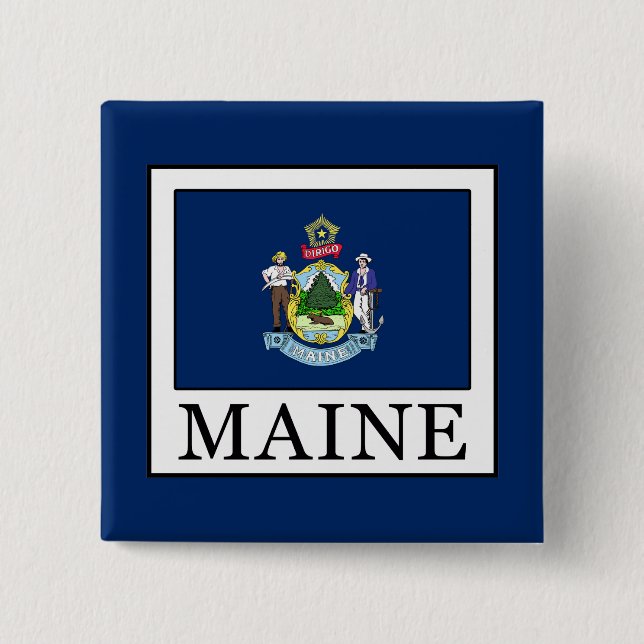 Badge Carré 5 Cm Maine (Devant)