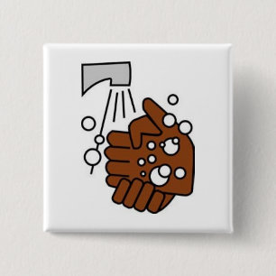 Badge Carré 5 Cm Mains de lavage