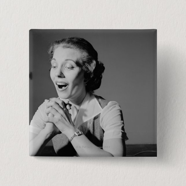 Badge Carré 5 Cm Mains étreintes (Devant)