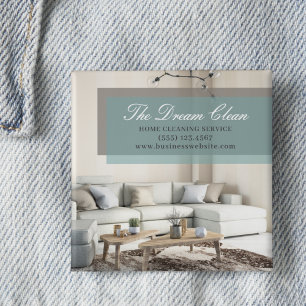 Badge Carré 5 Cm Maison de nettoyage Service propre Moderne