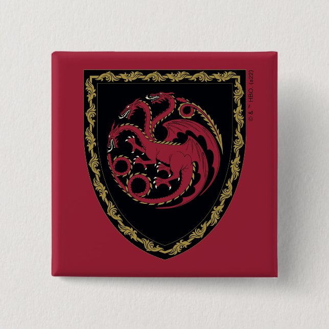 Badge Carré 5 Cm MAISON DU DRAGON | Maison Targaryen Crest (Devant)