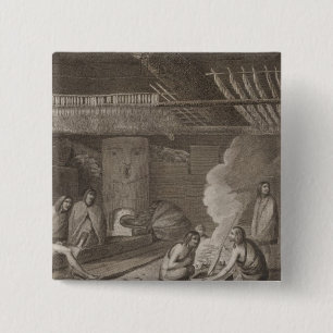 Badge Carré 5 Cm Maison Nootka, Colombie-Britannique