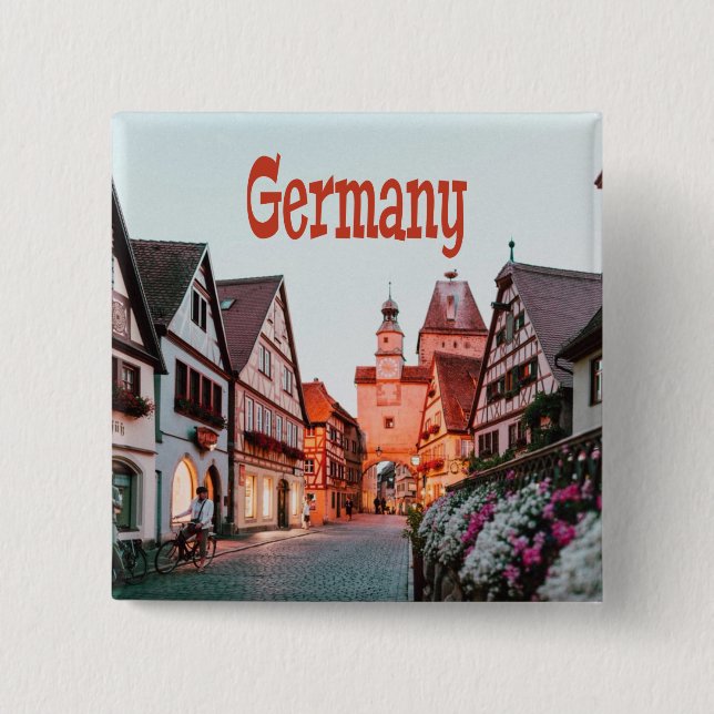 Badge Carré 5 Cm Maisons de rangées Allemagne (Devant)