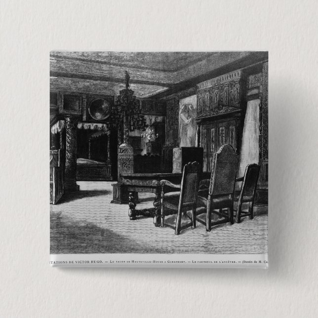 Badge Carré 5 Cm Maisons de Victor Hugo (Devant)