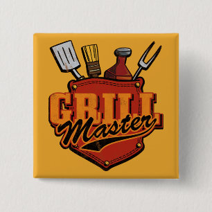 Badge Carré 5 Cm Maître de gril de poche