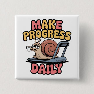 Badge Carré 5 Cm Make Progress Daily