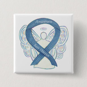 Badge Carré 5 Cm Maladies rares Denim Sensibilisation Angel Ruban É