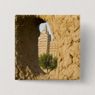 Badge Carré 5 Cm Mali, Djenne. Grande Mosquée 2