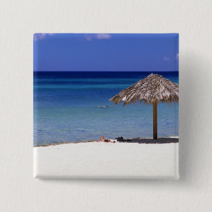 Badge Carré 5 Cm Malmok Beach, Aruba, Antilles Pays-Bas