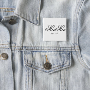 Badge Carré 5 Cm Mama Est Élégant Bouton Classique Personnalisé Des