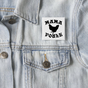Badge Carré 5 Cm Mama Poule