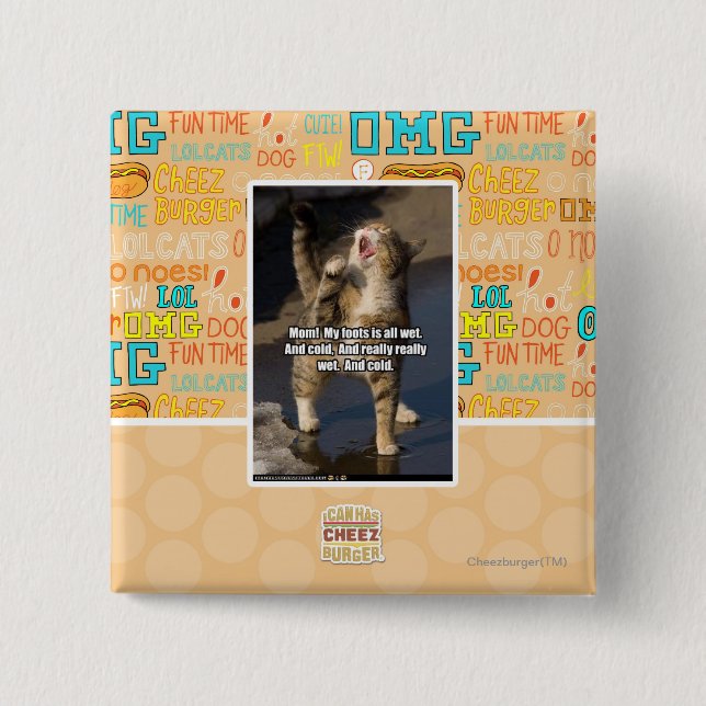 Badge Carré 5 Cm Maman ! (Devant)