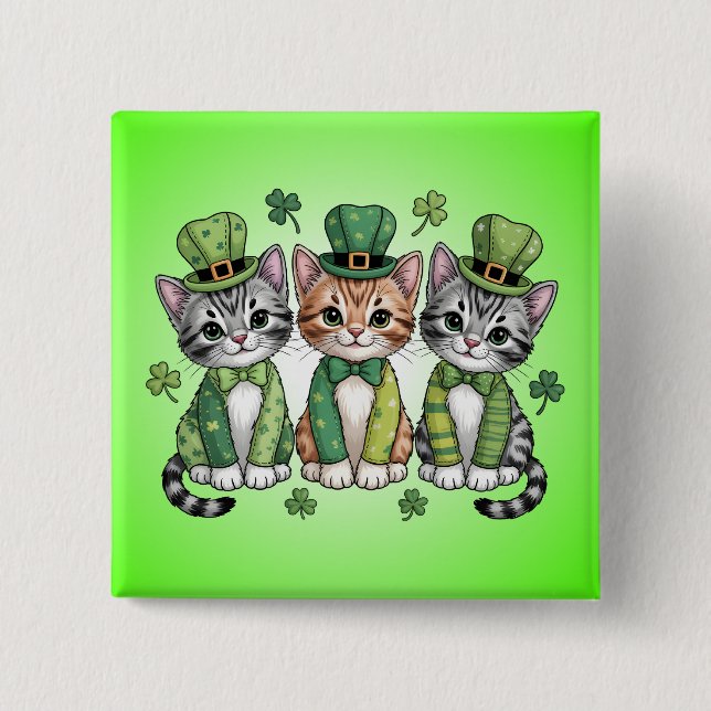 Badge Carré 5 Cm Maman chat conception Saint-Patrick-47474 (Devant)