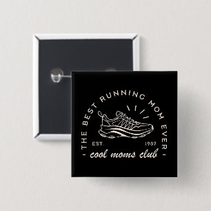 Badge Carré 5 Cm Maman courir coureur club de coureur match