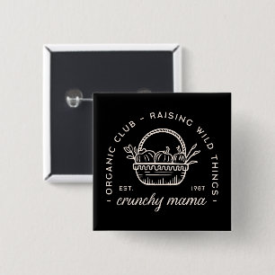 Badge Carré 5 Cm Maman croustillante sahm drôle citations rétro vin