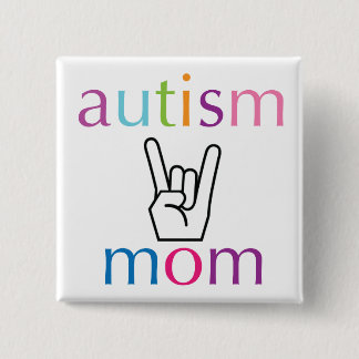 Badge Carré 5 Cm Maman d'autisme