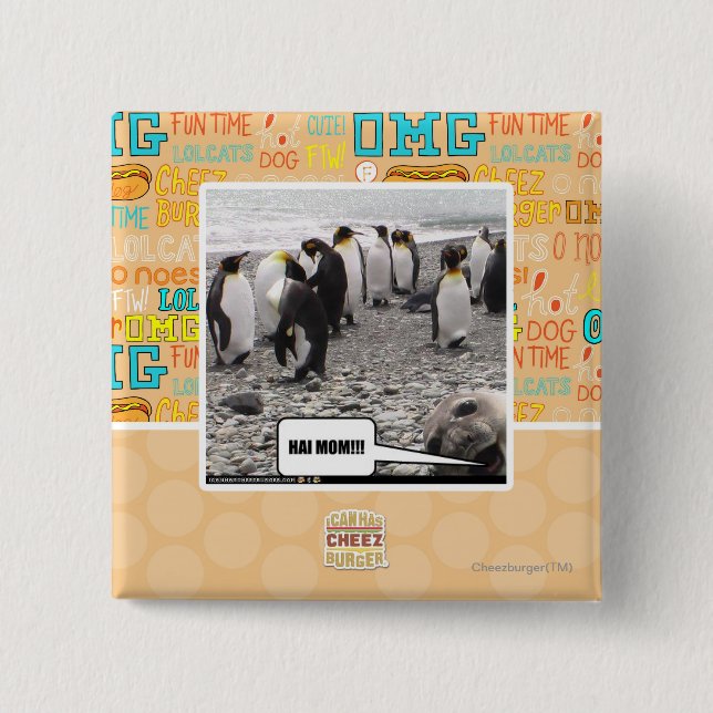 BADGE CARRÉ 5 CM MAMAN DE HAI ! ! ! (Devant)