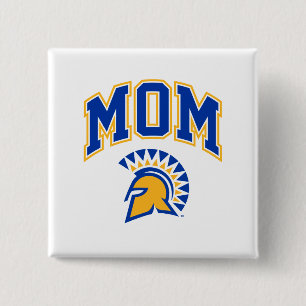 Badge Carré 5 Cm Maman de Spartans d'état de San Jose