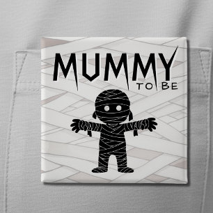 Badge Carré 5 Cm Maman d'Halloween Baby shower mère