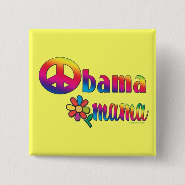Badge Carré 5 Cm Maman d'Obama (Devant)