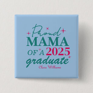 Badge Carré 5 Cm Maman fière d'un diplômé