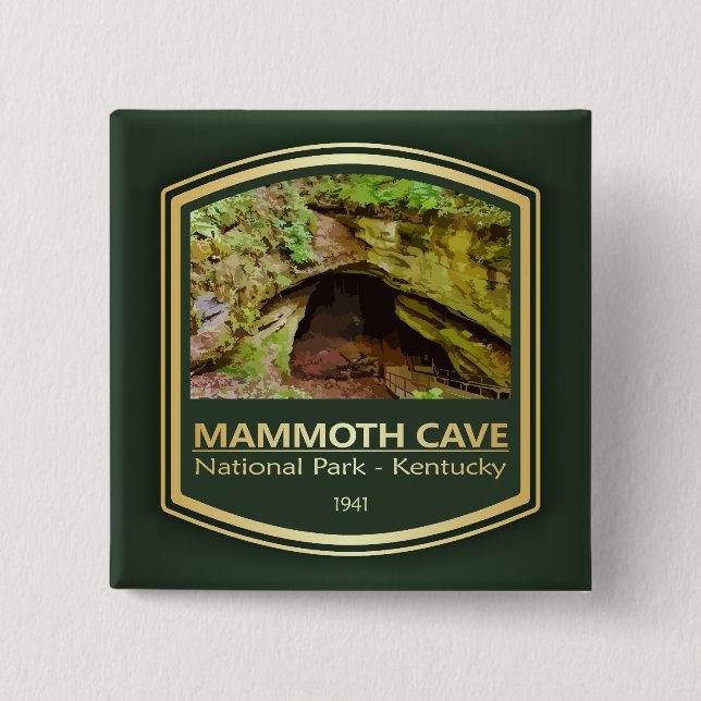 Badge Carré 5 Cm Mammoth Cave NP (PF1) (Devant)
