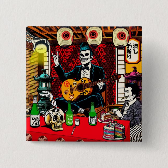 Badge Carré 5 Cm Man who gets requests (Devant)