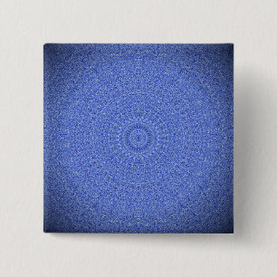 Badge Carré 5 Cm Mandala bleu