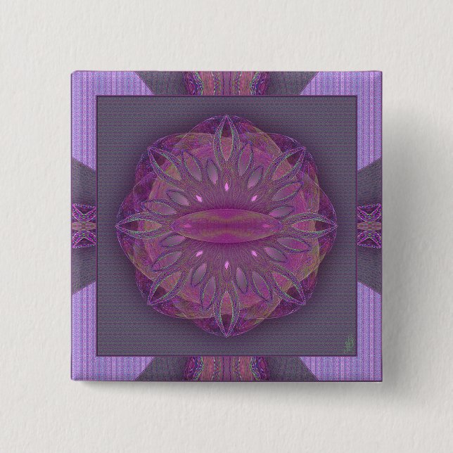 Badge Carré 5 Cm Mandala de création (Devant)