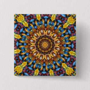 Badge Carré 5 Cm Mandala géométrique