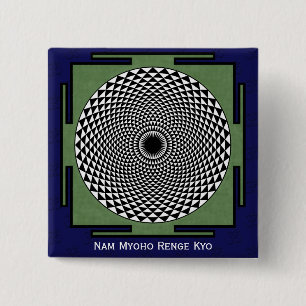 Badge Carré 5 Cm Mandala Lotus Nam Myoho Renge Kyo