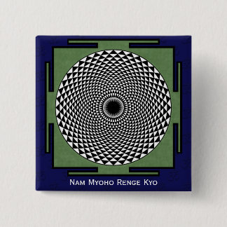 Badge Carré 5 Cm Mandala Lotus Nam Myoho Renge Kyo