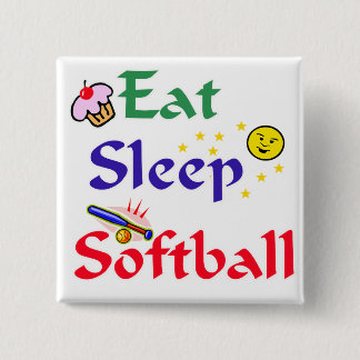 Badge Carré 5 Cm Mange Sleep Softball