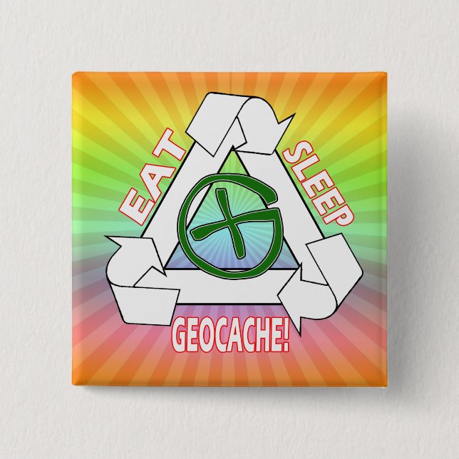 BADGE CARRÉ 5 CM MANGEOCACHE DORMIR - REFAITES-LE (Devant)