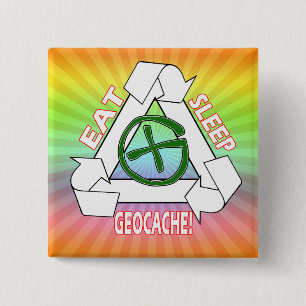 BADGE CARRÉ 5 CM MANGEOCACHE DORMIR - REFAITES-LE