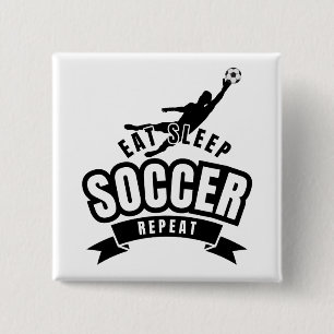 Badge Carré 5 Cm manger dormir football répéter