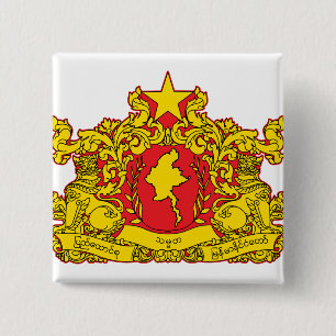 Badge Carré 5 Cm Manteau de Myanmar de détail de bras