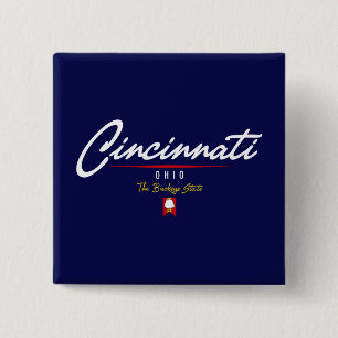Badge Carré 5 Cm Manuscrit de Cincinnati