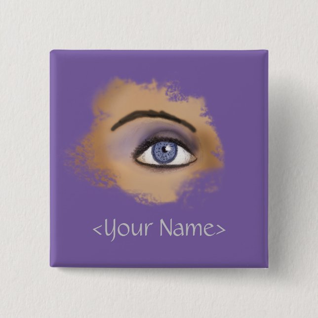 Badge Carré 5 Cm Maquillage oculaire pourpre (Devant)