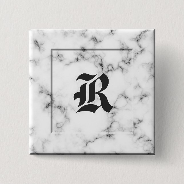 Badge Carré 5 Cm Marble monogram (Devant)