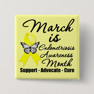 Badge Carré 5 Cm March is Endometriosis Awareness Month