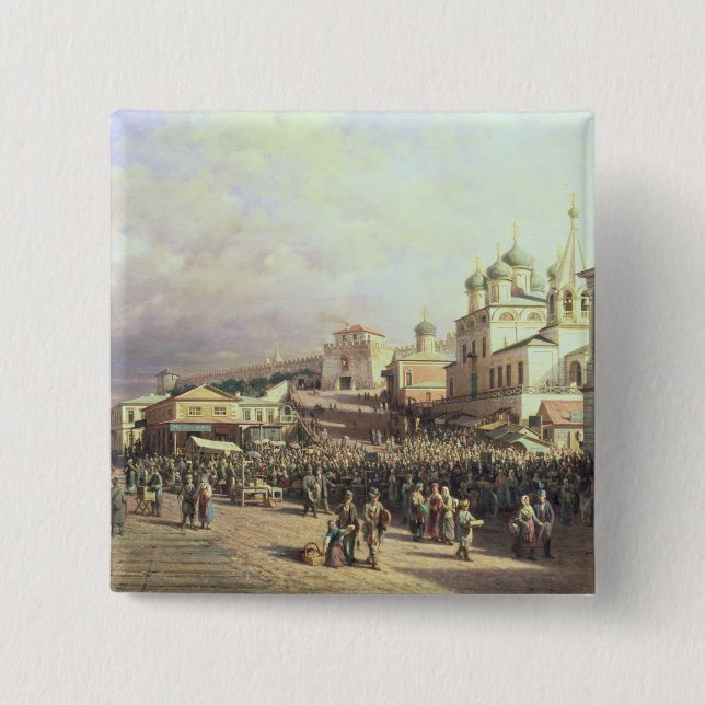 Badge Carré 5 Cm Marché dans Nishny, Novgorod, 1872 (Devant)