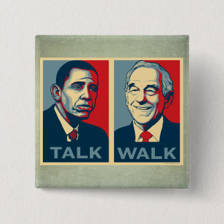 Badge Carré 5 Cm Marchent le bouton de Ron Paul 2012 d'entretien