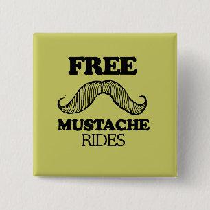 BADGE CARRÉ 5 CM MARCHES DE MUSTACHE GRATUITES