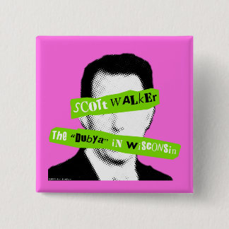 Badge Carré 5 Cm Marcheur de Scott le "Dubya" dans le Wisconsin