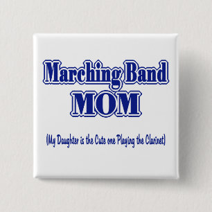 Badge Carré 5 Cm Marching Band Maman/ Clarinet